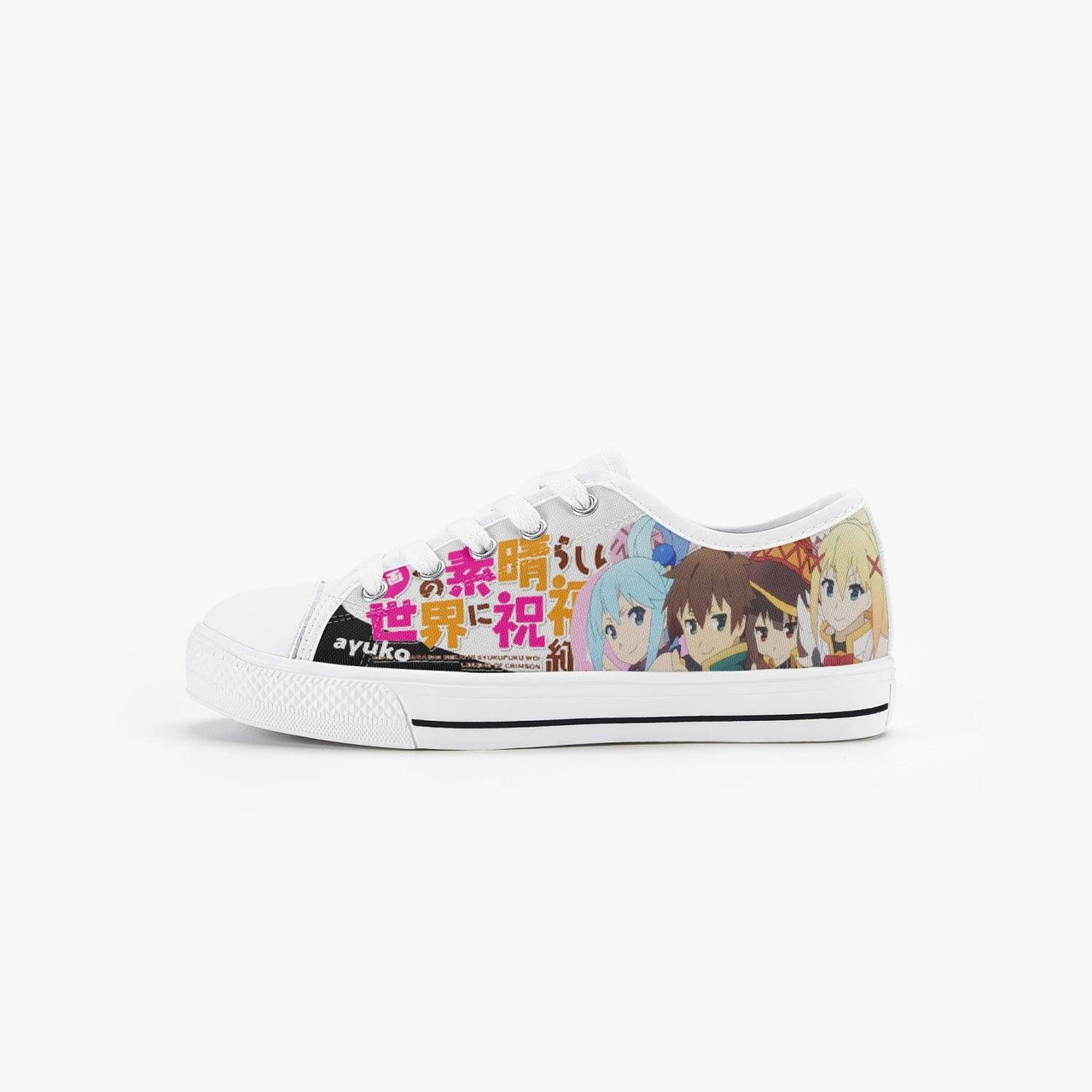 Konosuba White Kids A-Star Low Anime Shoes _ Konosuba _ Ayuko