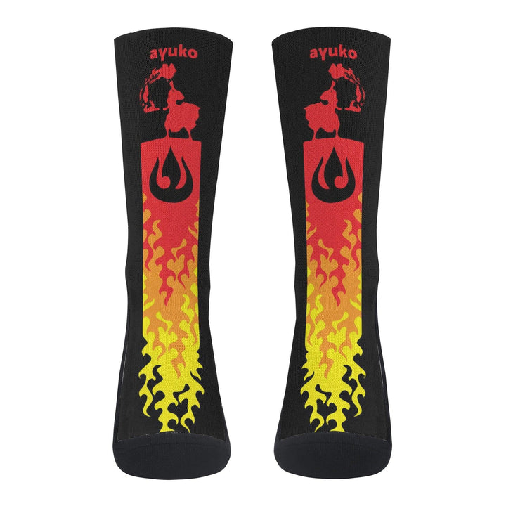 Avatar Fire Nation Silhouette Anime Socks _ popcustoms _ Ayuko