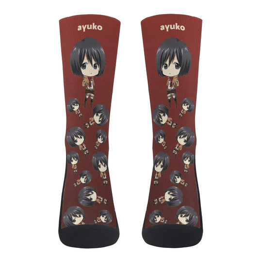 Attack On Titan Mikasa Ackerman Anime Socks _ Attack On Titan _ Ayuko