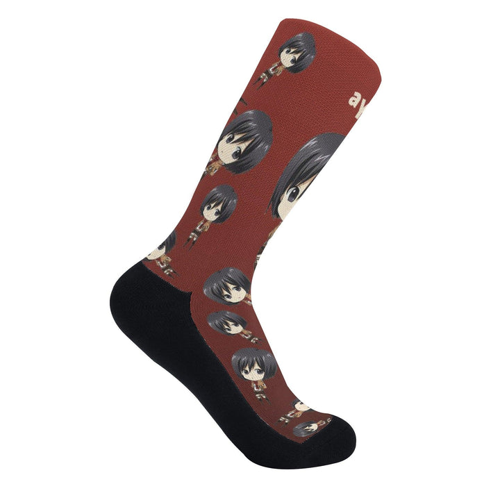 Attack On Titan Mikasa Ackerman Anime Socks _ Attack On Titan _ Ayuko