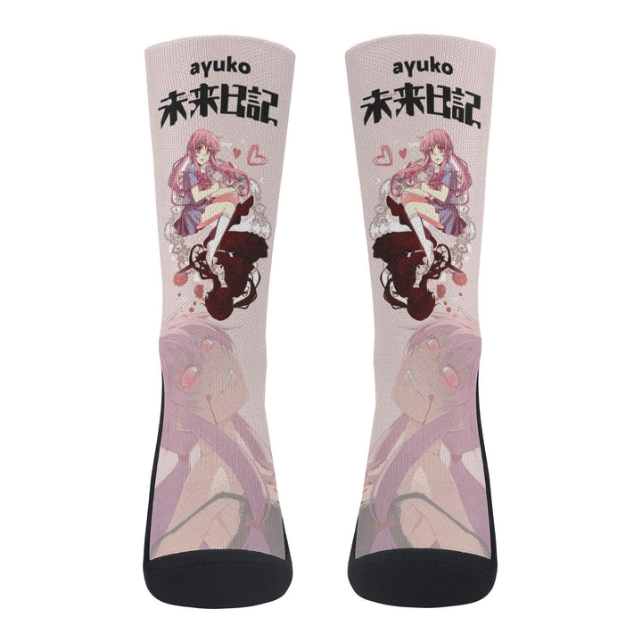 Mirai Nikki Yuno Gasai Anime Socks _ popcustoms _ Ayuko