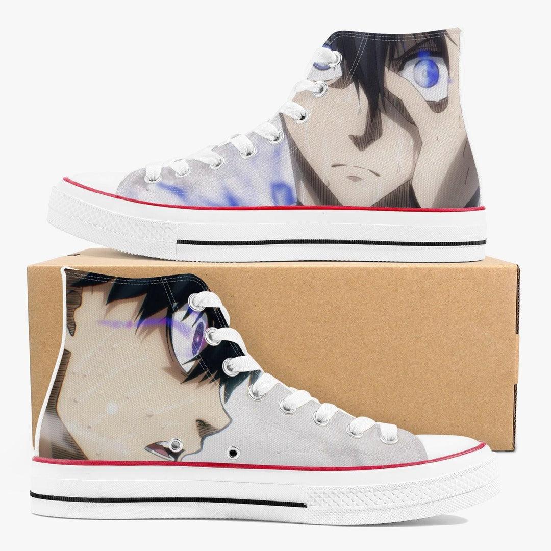 Blue Lock Yoichi Isagi A-Star High White Anime Shoes _ Blue Lock _ Ayuko