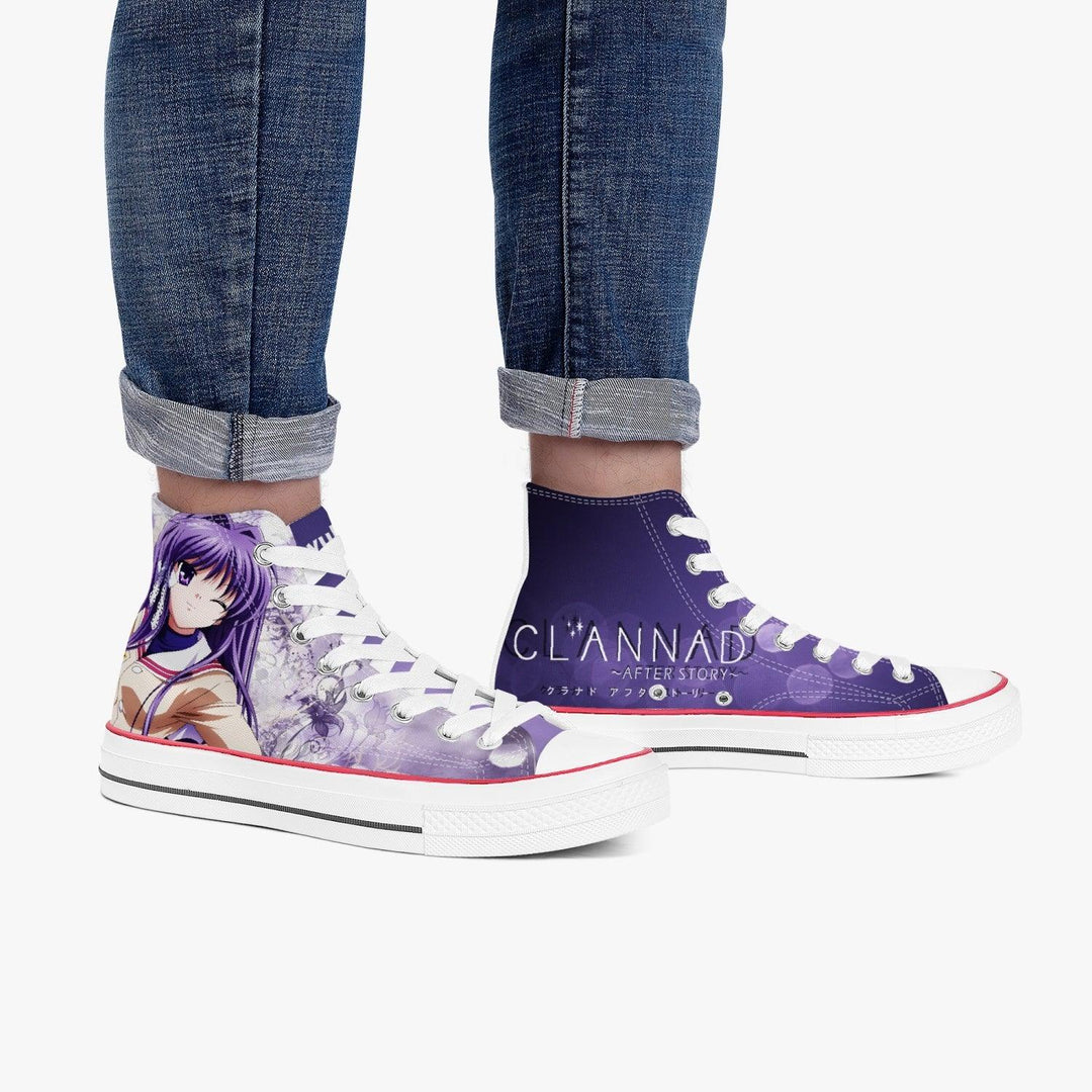 Clannad Kyou Fujibayashi A-Star High White Anime Shoes _ Clannad _ Ayuko