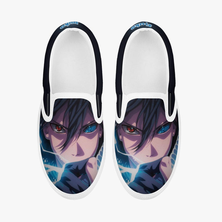 Naruto Shippuden Sasuke Uchiha Kids Slip Ons Anime Shoes _ Naruto _ Ayuko