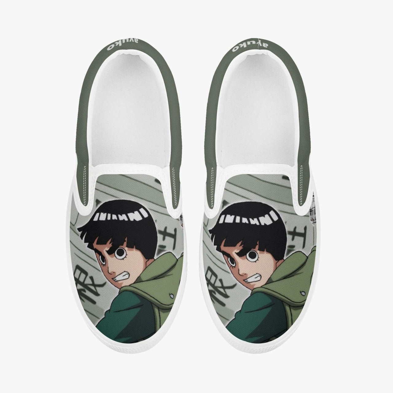 Naruto Shippuden Rock Lee Kids Slip Ons Anime Shoes _ Naruto _ Ayuko