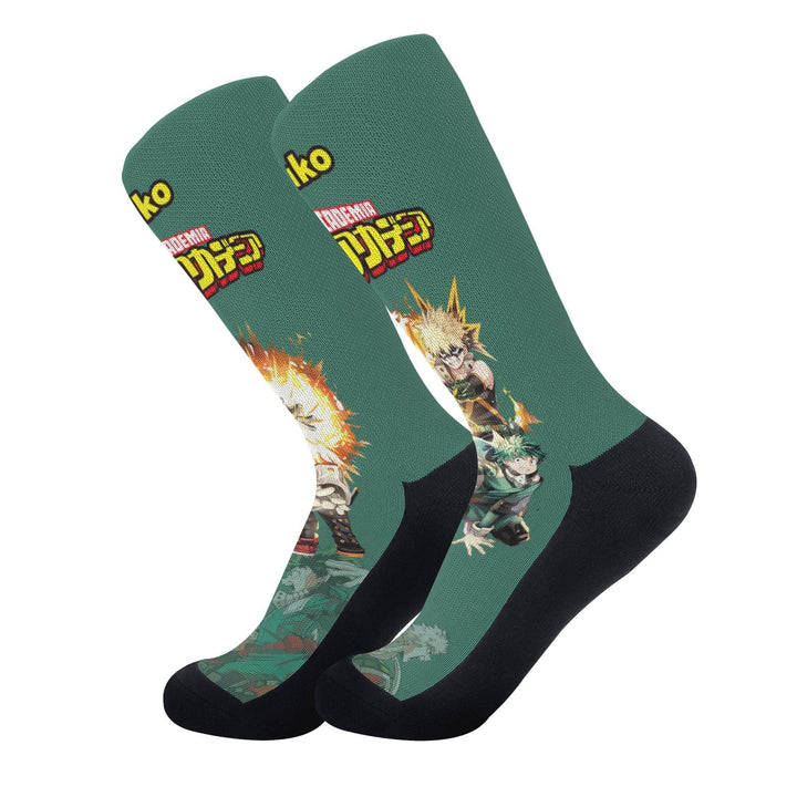 My Hero Academia Deku And Bakugo Anime Socks _ My Hero Academia _ Ayuko