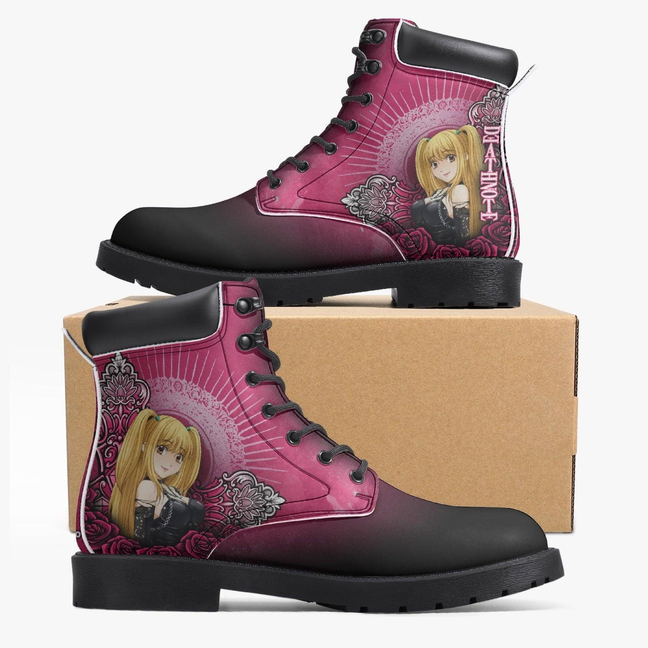 Death Note Misa Pink Black Boots Anime Shoes _ Death Note _ Ayuko