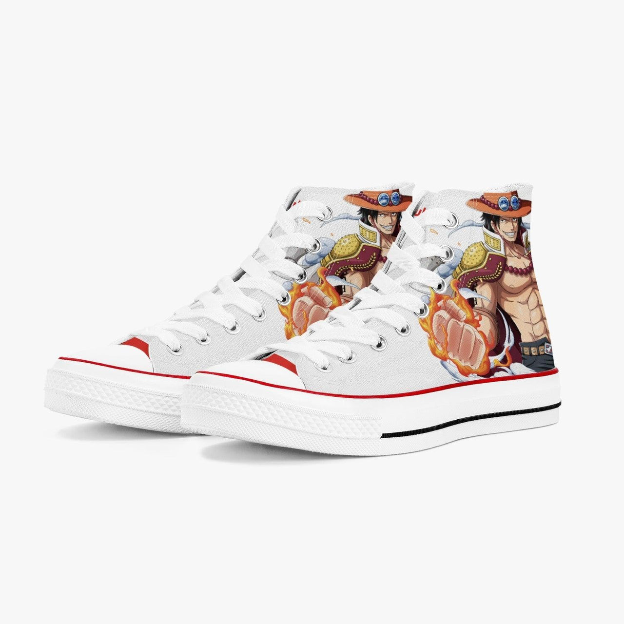 One Piece Portgas Ace A-Star High White Anime Shoes _ One Piece _ Ayuko