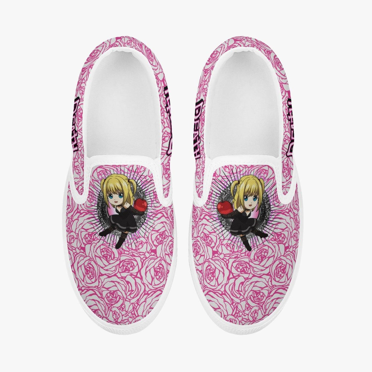 Death Note Misa Pink Roses Kids Slip Ons Anime Shoes _ Death Note _ Ayuko