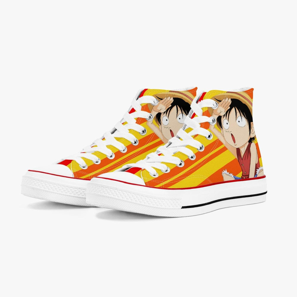 One Piece Luffy A-Star High White Anime Shoes _ One Piece _ Ayuko