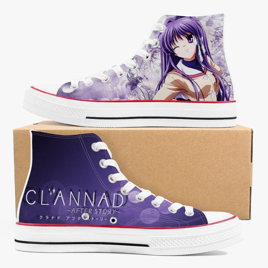 Clannad Kyou Fujibayashi A-Star High White Anime Shoes _ Clannad _ Ayuko