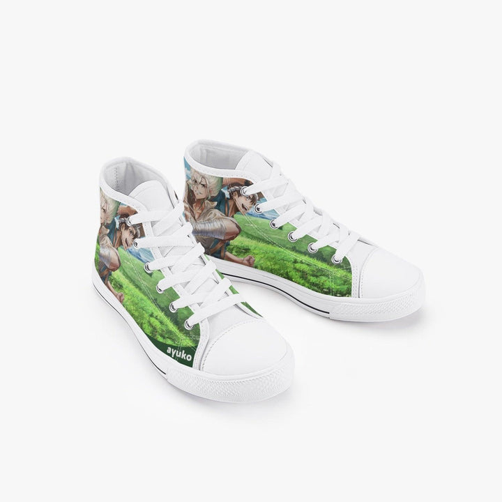 Dr Stone Senku Ishigami Kids A-Star High Anime Shoes _ Dr Stone _ Ayuko