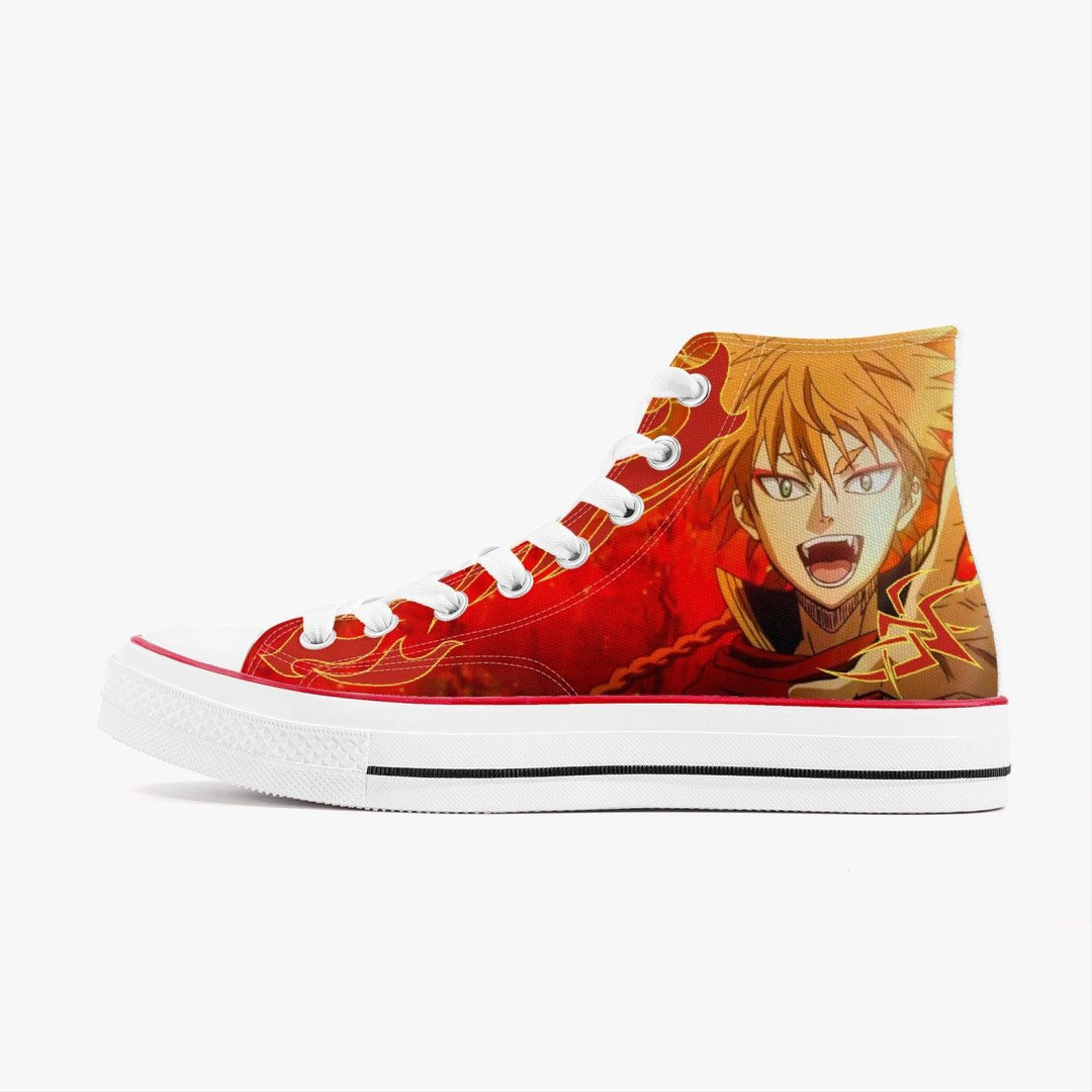 Black Clover Leopold Vermillion A-Star High White Anime Shoes _ Black Clover _ Ayuko