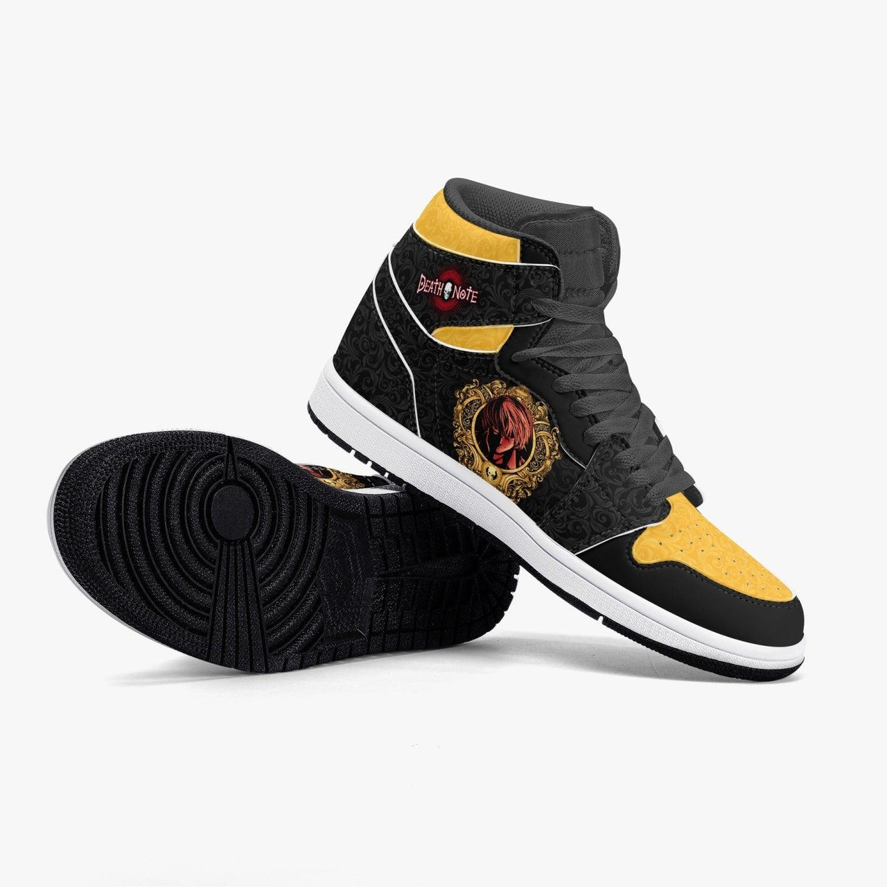 Death Note Light Yagami Yellow Black JD1 Mid Anime Shoes _ Death Note _ Ayuko