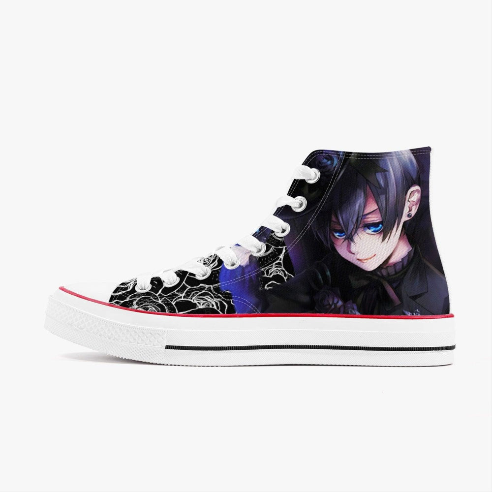 Black Butler Ciel Phantomhive A-Star High White Anime Shoes _ Black Butler _ Ayuko