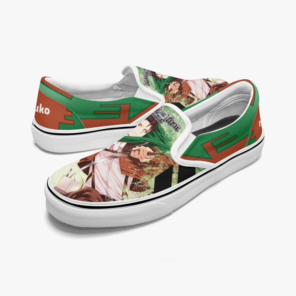 Attack On Titan Levi Ackerman Slip Ons Anime Shoes _ Attack On Titan _ Ayuko