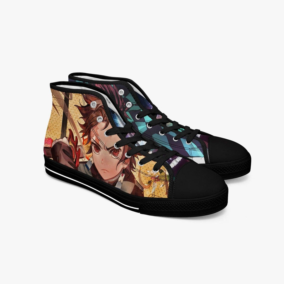 Demon Slayer Tanjiro Kamado A-Star Mid Anime Shoes _ Demon Slayer _ Ayuko