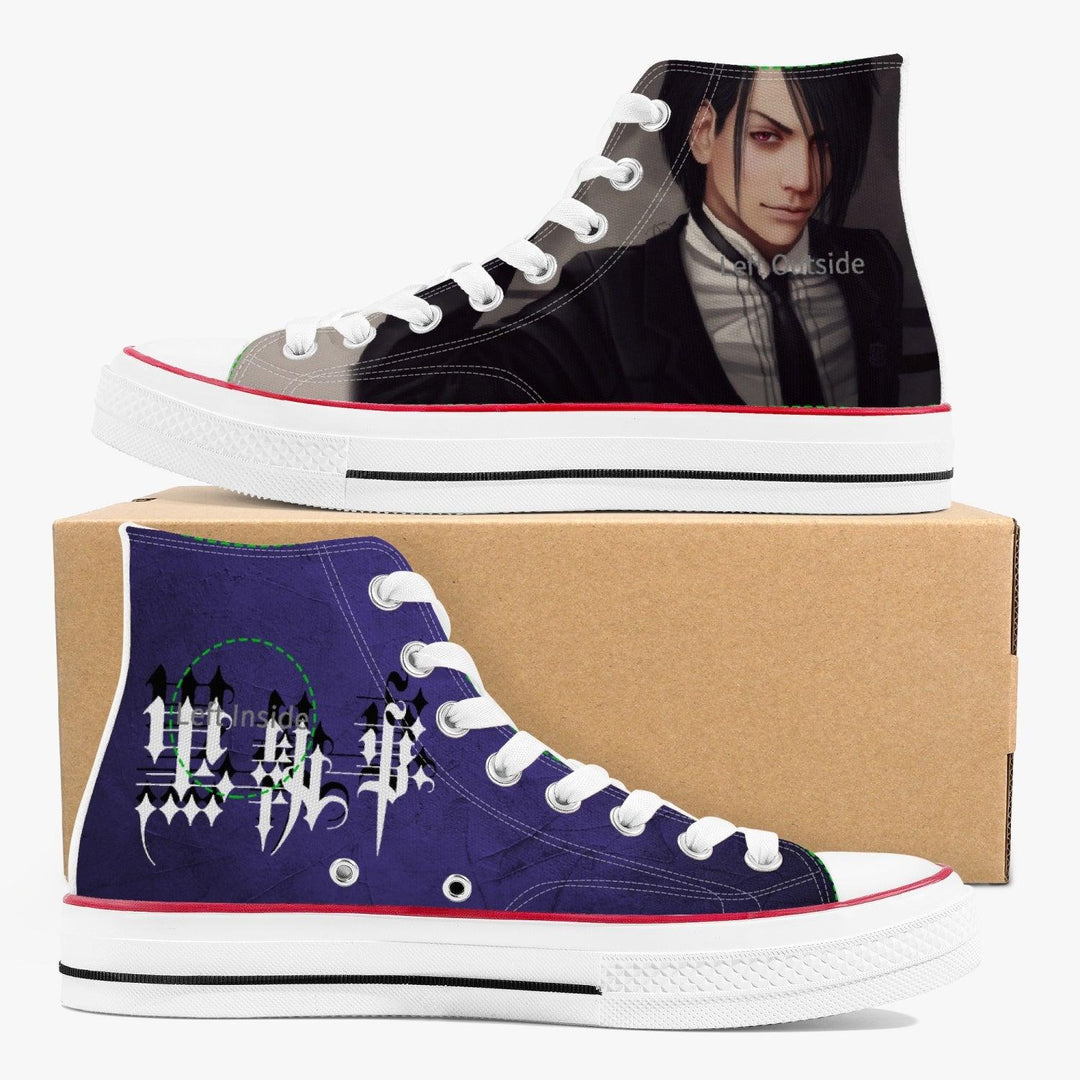 Black Butler Sebastian A-Star High White Anime Shoes _ Black Butler _ Ayuko