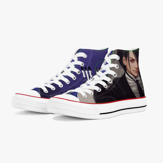 Black Butler Sebastian A-Star High White Anime Shoes _ Black Butler _ Ayuko