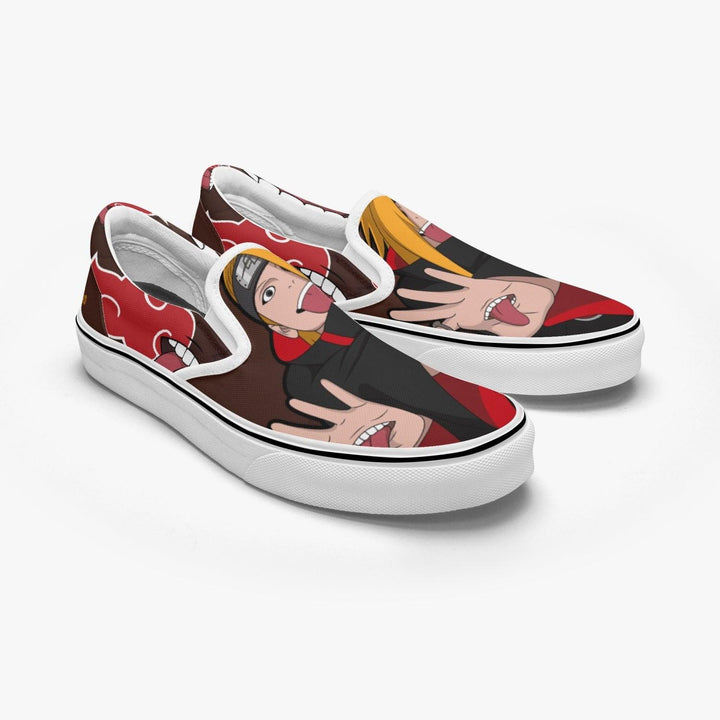 Deidara Naruto Slip Ons - Red & Brown Design for Anime Fans _ Naruto _ Ayuko