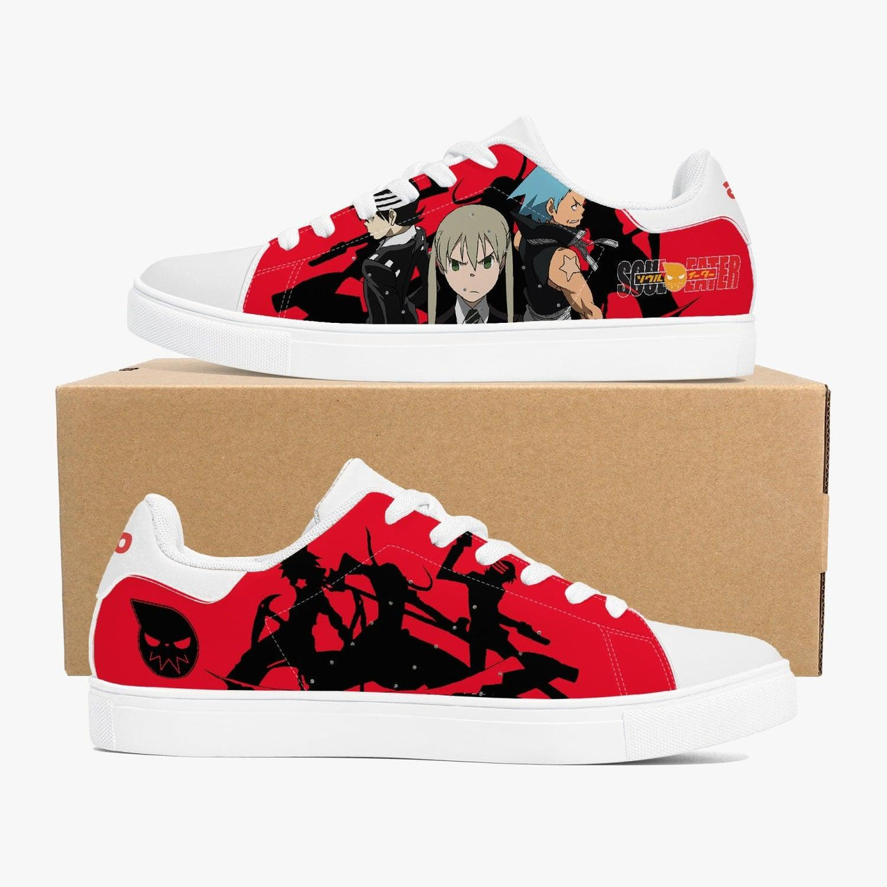 Maka Albarn with Soul Eater Evans & Death the Kid Skate Anime Shoes _ Soul Eater _ Ayuko