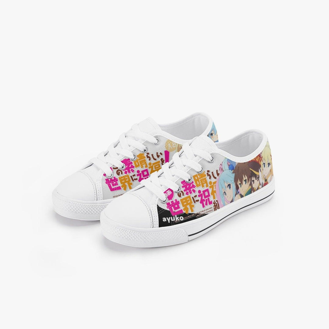 Konosuba White Kids A-Star Low Anime Shoes _ Konosuba _ Ayuko