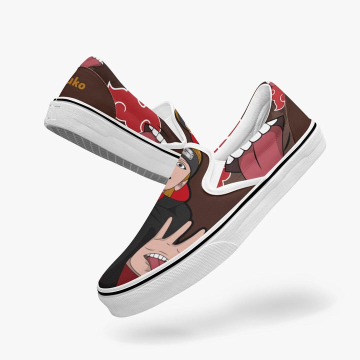 Deidara Naruto Slip Ons - Red & Brown Design for Anime Fans _ Naruto _ Ayuko