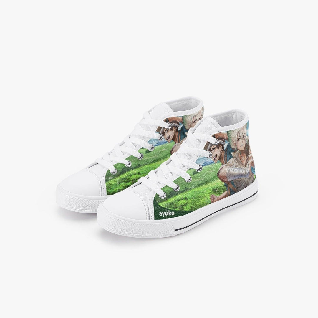 Dr Stone Senku Ishigami Kids A-Star High Anime Shoes _ Dr Stone _ Ayuko