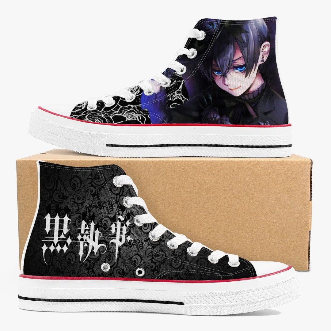 Black Butler Ciel Phantomhive A-Star High White Anime Shoes _ Black Butler _ Ayuko