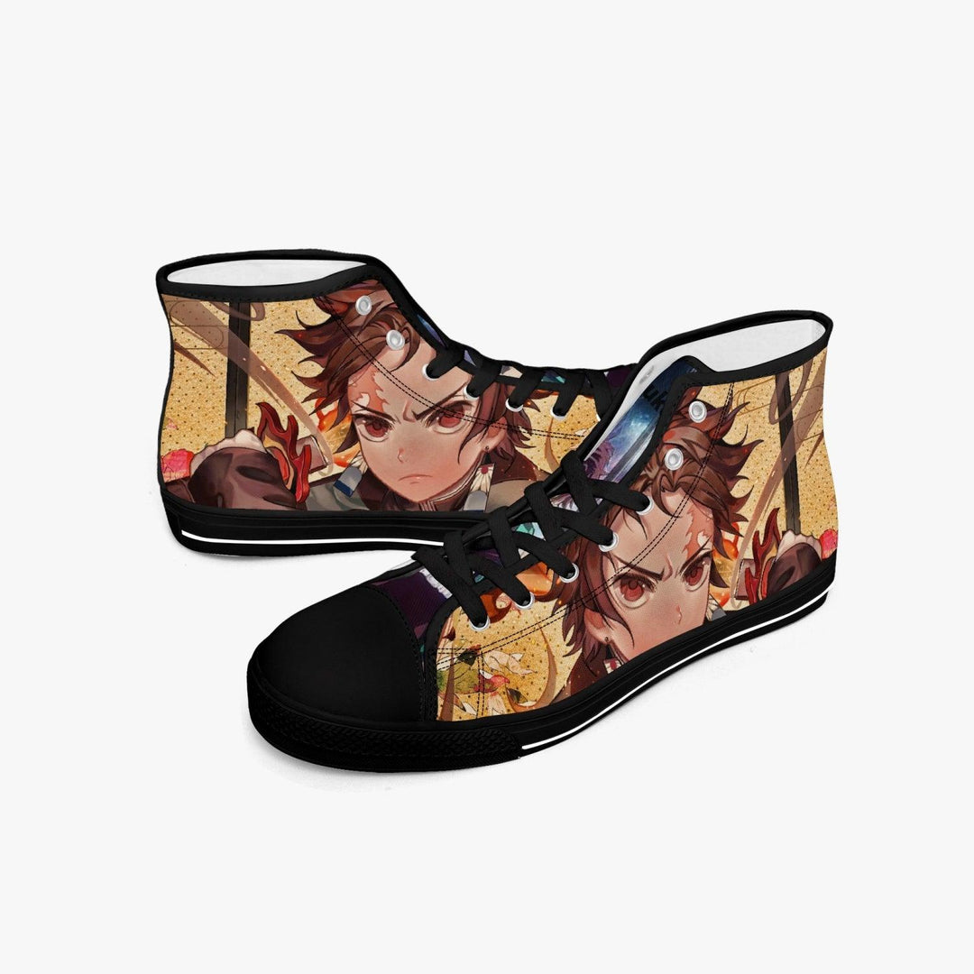 Demon Slayer Tanjiro Kamado A-Star Mid Anime Shoes _ Demon Slayer _ Ayuko