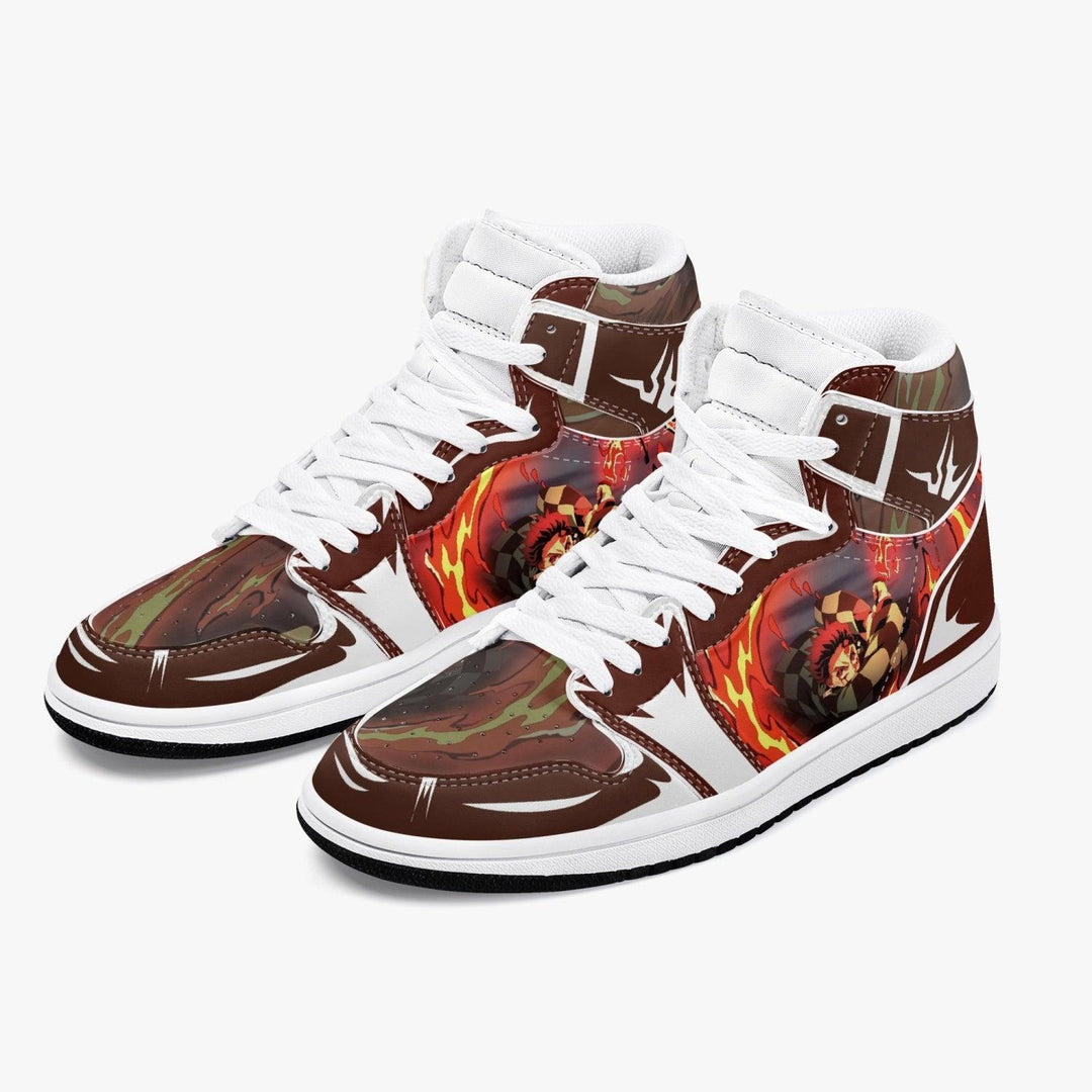 Demon Slayer Tanjiro Brown White JD1 Mid Anime Shoes _ Demon Slayer _ Ayuko