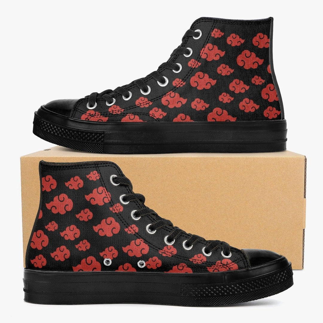 Naruto Shippuden Akatsuki Red/Black A-Star High Anime Shoes _ Naruto _ Ayuko