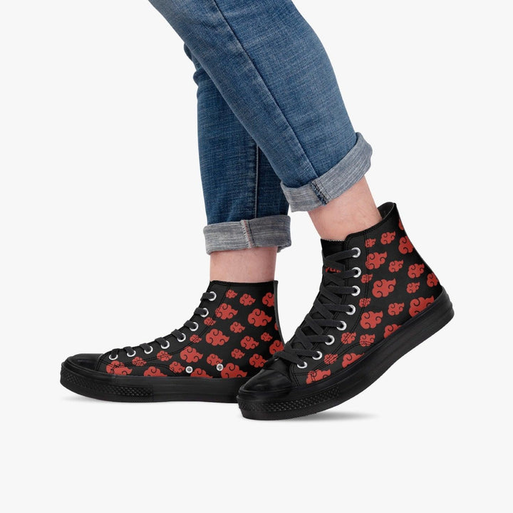 Naruto Shippuden Akatsuki Red/Black A-Star High Anime Shoes _ Naruto _ Ayuko