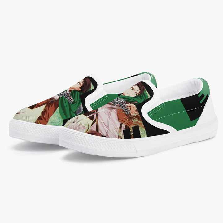 Attack On Titan Levi Ackerman Kids Slip Ons Anime Shoes _ Attack On Titan _ Ayuko