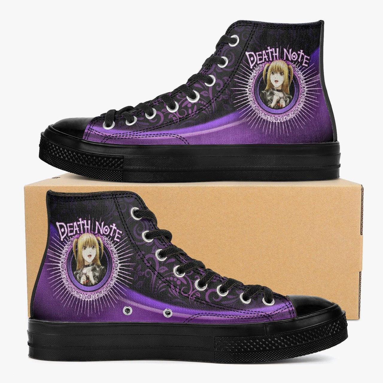 Death Note Misa Purple Black A-Star High Anime Shoes _ Death Note _ Ayuko