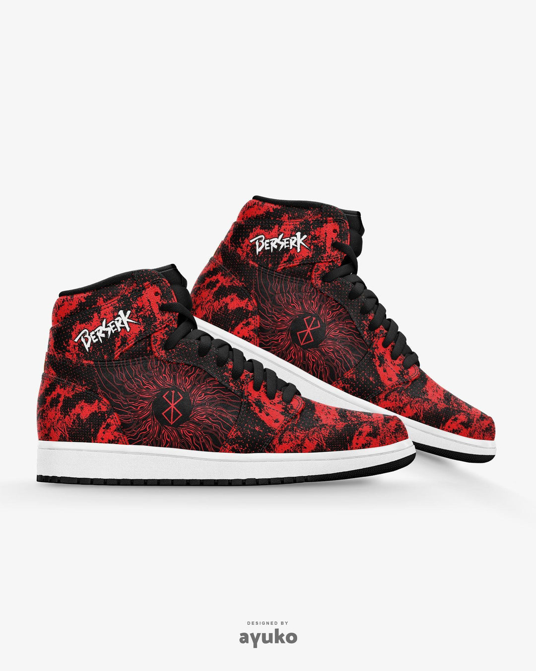 Berserk Blood Splatter Air JD1 Mid Anime Shoes _ Berserk _ Ayuko