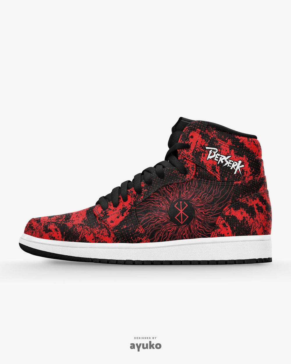 Berserk Blood Splatter Air JD1 Mid Anime Shoes _ Berserk _ Ayuko