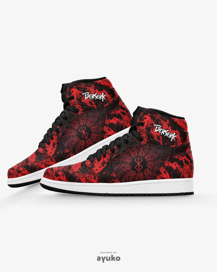 Berserk Blood Splatter Air JD1 Mid Anime Shoes _ Berserk _ Ayuko