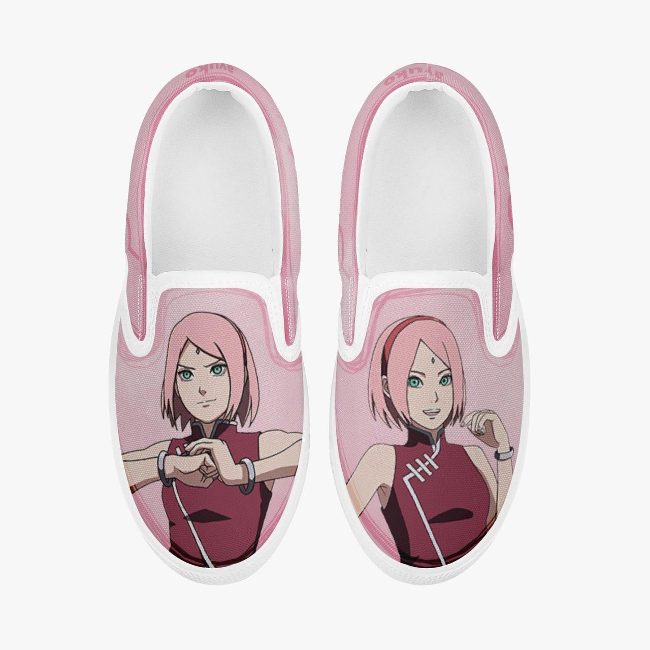 Naruto Shippuden Sakura Kids Slipons Anime Shoes _ Naruto _ Ayuko