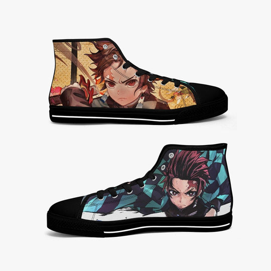 Demon Slayer Tanjiro Kamado A-Star Mid Anime Shoes _ Demon Slayer _ Ayuko