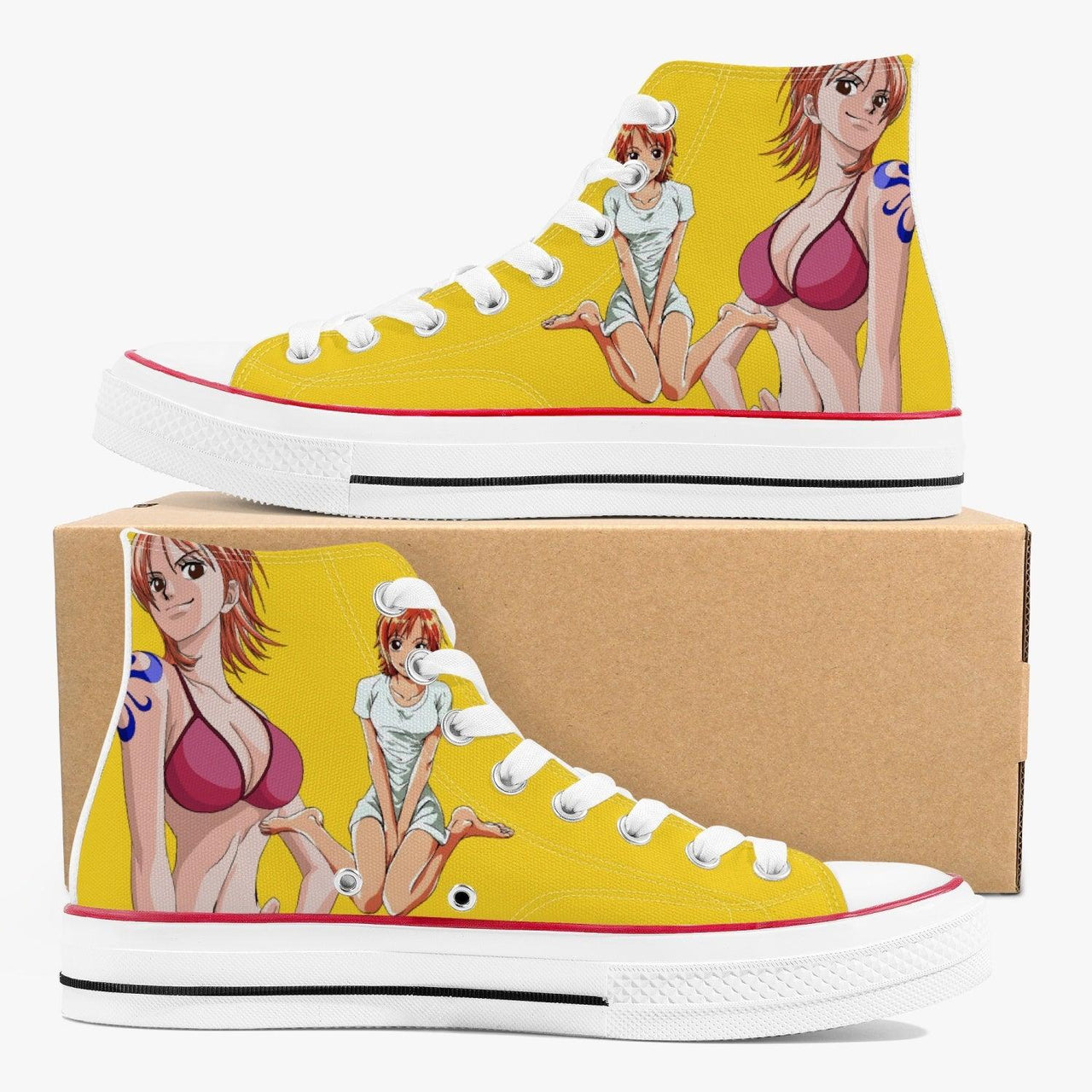 One Piece Nami A-Star High White Anime Shoes _ One Piece _ Ayuko