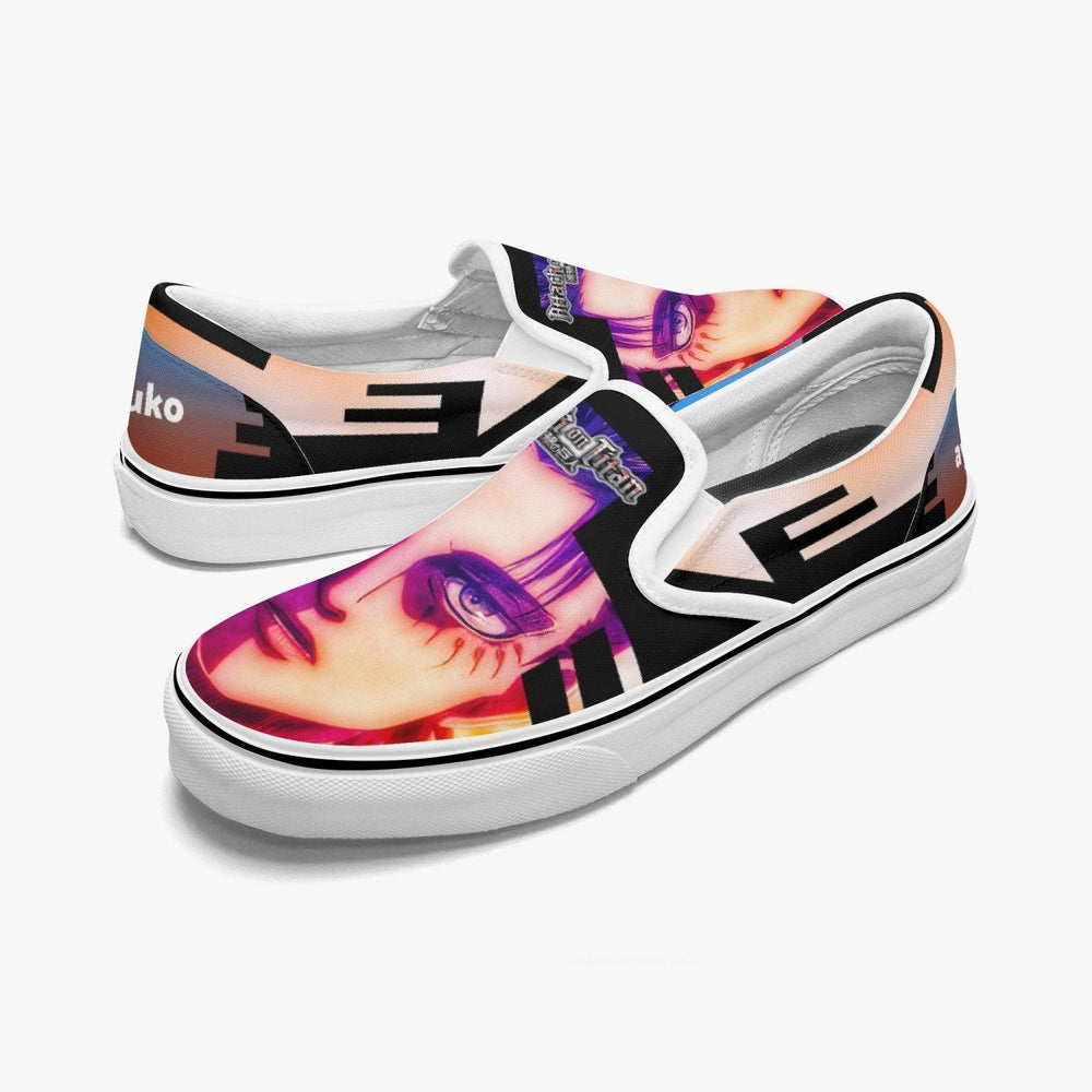 Attack On Titan Eren Jaeger Slip Ons Anime Shoes _ Attack On Titan _ Ayuko