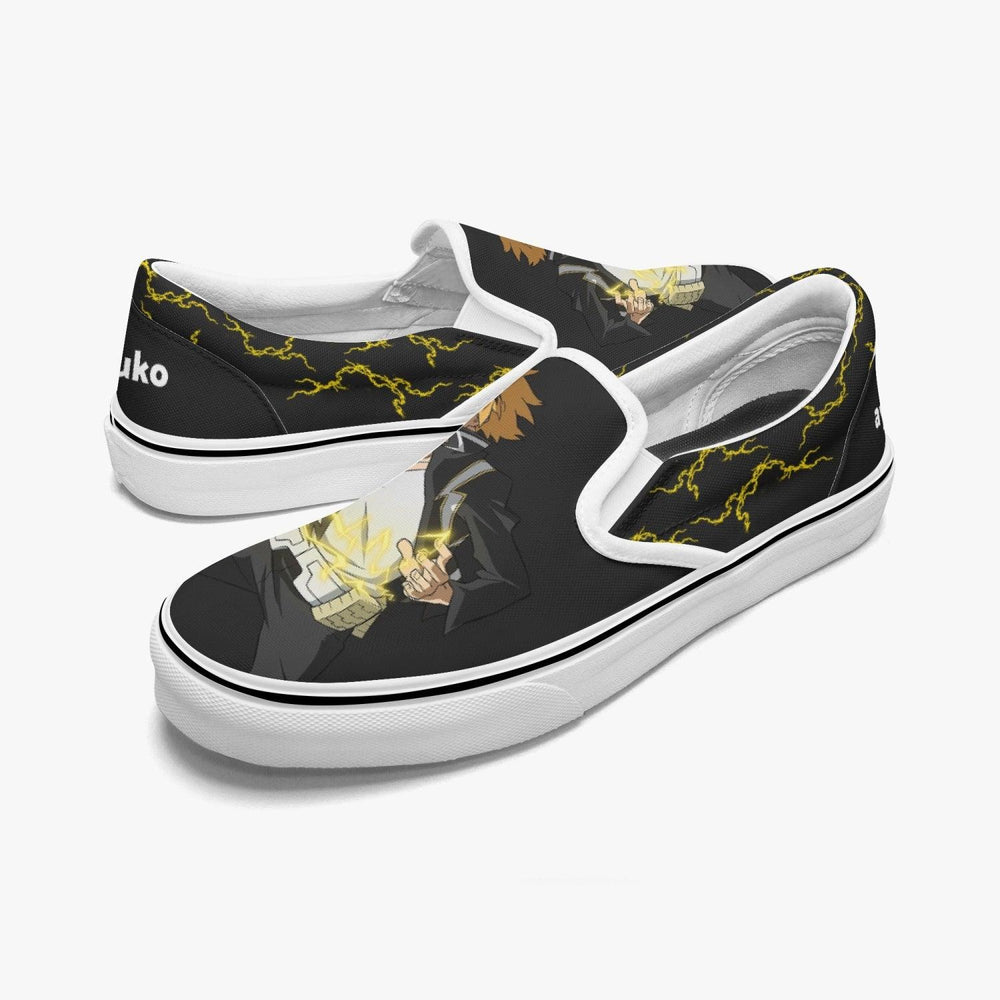 My Hero Academia Denki Kaminari Slip Ons Anime Shoes _ My Hero Academia _ Ayuko