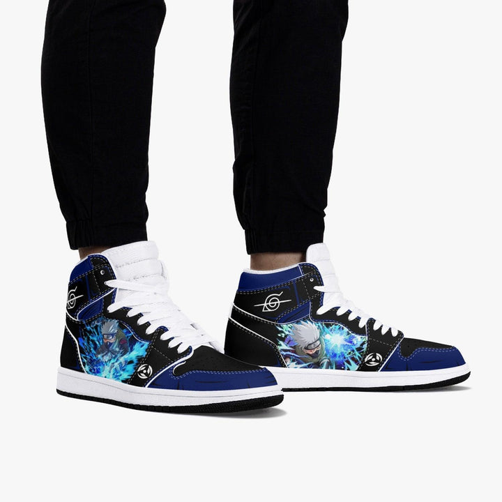 Naruto Shippuden Kakashi Hatake Blue Air JD1 Mid Anime Shoes _ Naruto _ Ayuko