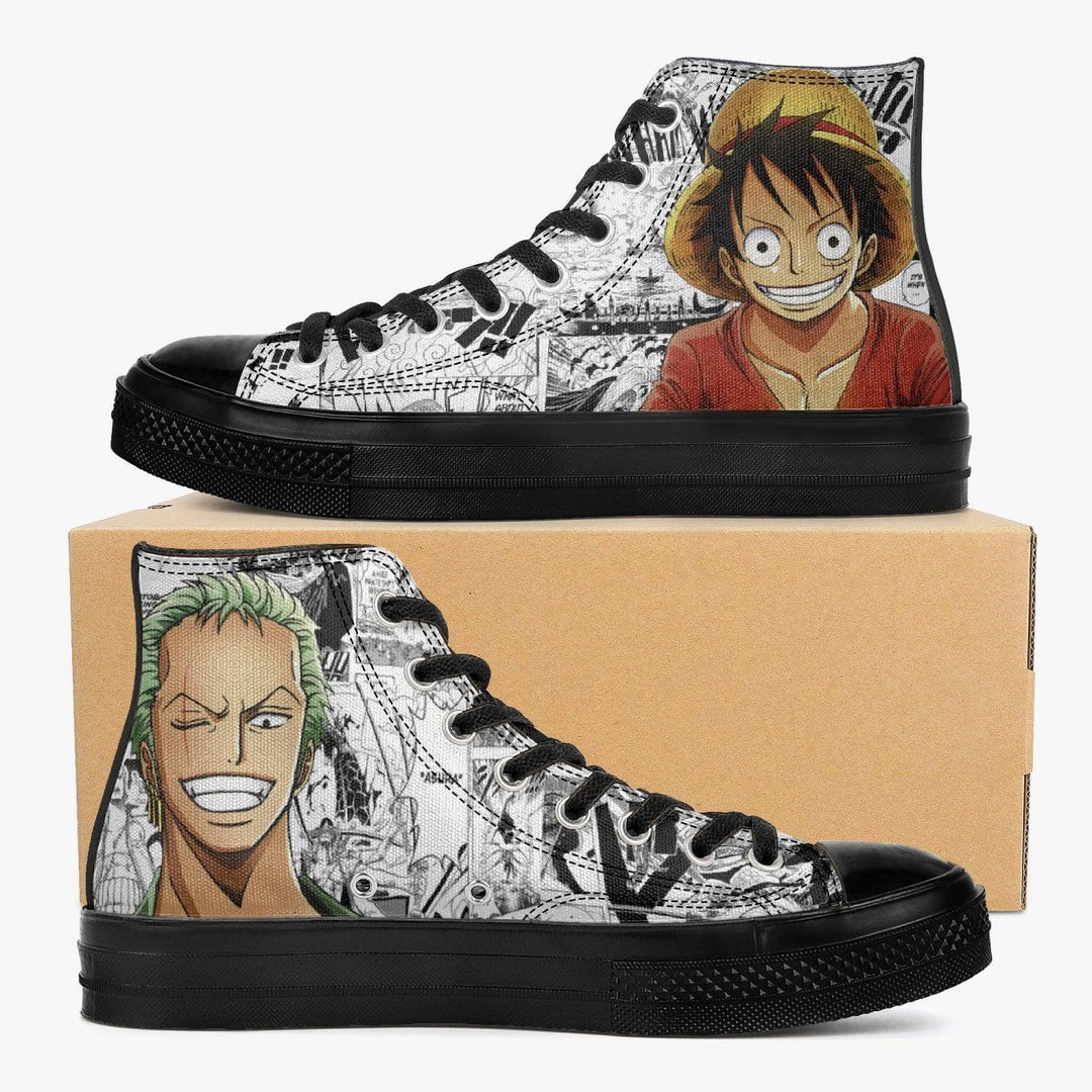 One Piece Luffy X Roronoa Zoro A-Star High Anime Shoes _ One Piece _ Ayuko