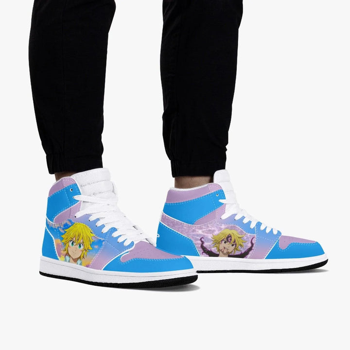 Seven Deadly Sins Meliodas Two Sides Air J1 Mid Anime Shoes _ Seven Deadly Sins _ Ayuko