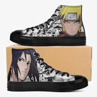 Thumbnail for Naruto Shippuden Naruto x Sasuke Black A-Star High Anime Shoes _ Naruto _ Ayuko