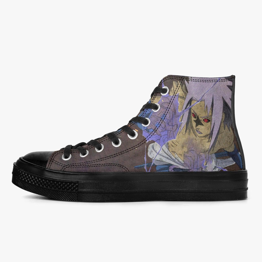 Naruto Shippuden Naruto x Sasuke Brown A-Star High Anime Shoes _ Naruto _ Ayuko