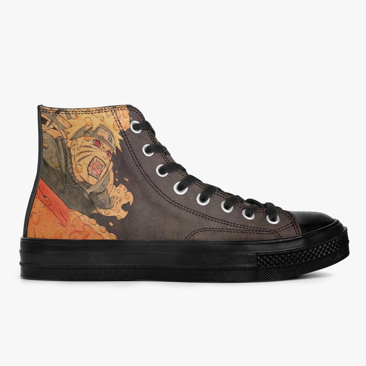 Naruto Shippuden Naruto x Sasuke Brown A-Star High Anime Shoes _ Naruto _ Ayuko