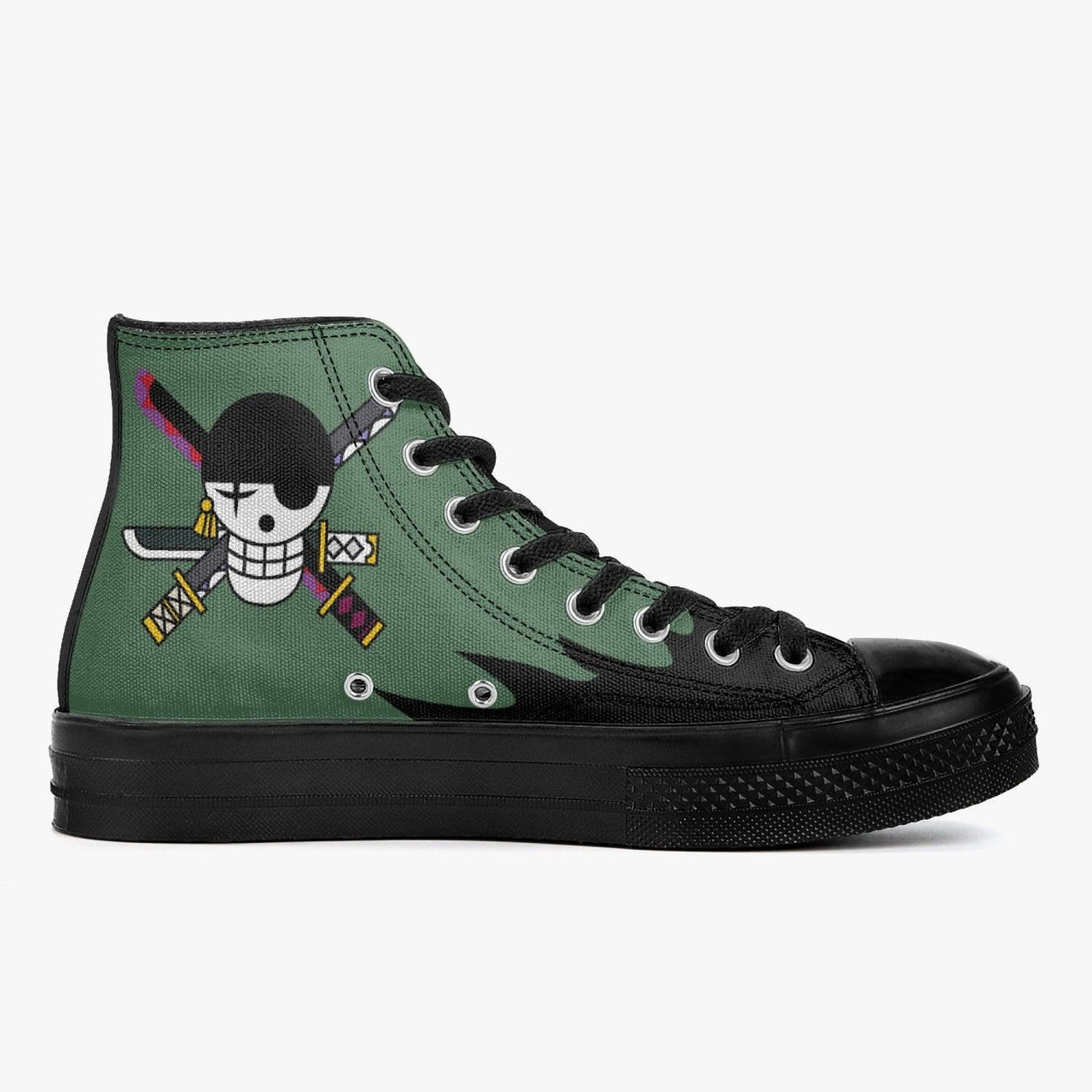 Zoro High Top Converse Shoes One Piece Custom Shoes - Official One